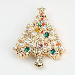 Vintage Original Design Colorful Christmas Tree Corsage High-quality Elegant Pin